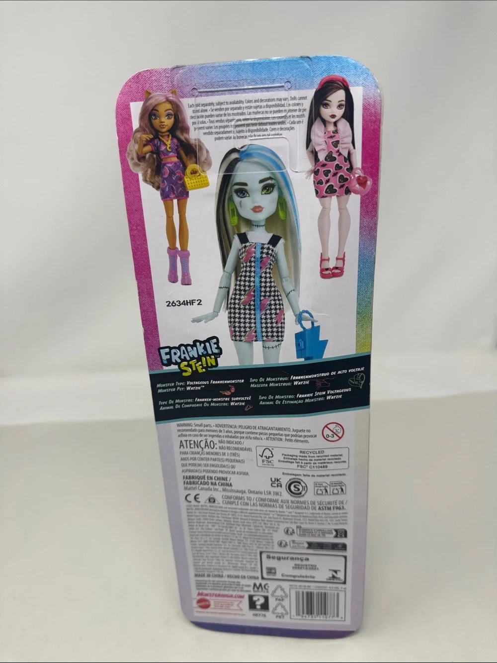 MATTEL MONSTER HIGH FRANKIE STEIN DOLL FIGURINE FIGURE PURSE
