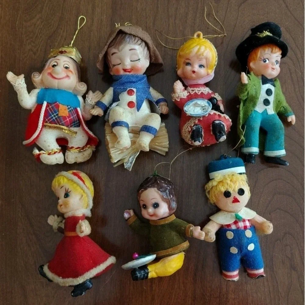 Vintage Grants/Peoples Nursery Rhyme Ornaments Set Lot‎ 7