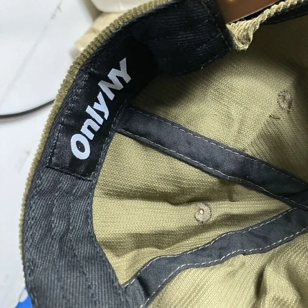 Only NY Corduroy Snapback Hat Olive Rainbow Patch Strapback Cap Skate Streetwear