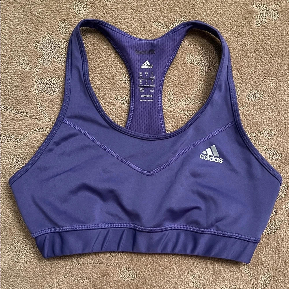 Adidas Purple Climalite Sports Bra, Medium