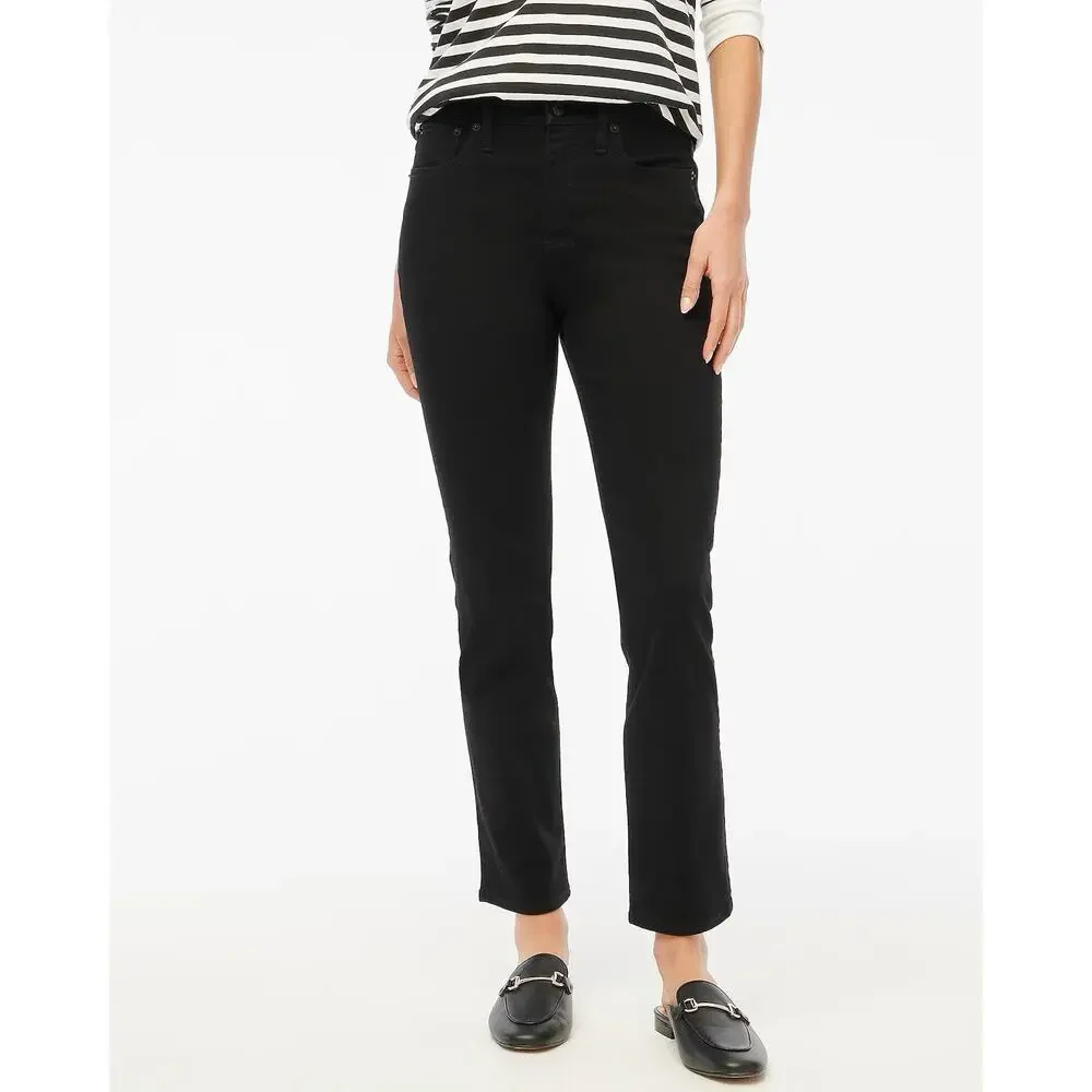 J. Crew Factory Tall Essential Straight Jean in All Day Stretch‎ 29T Black BT023