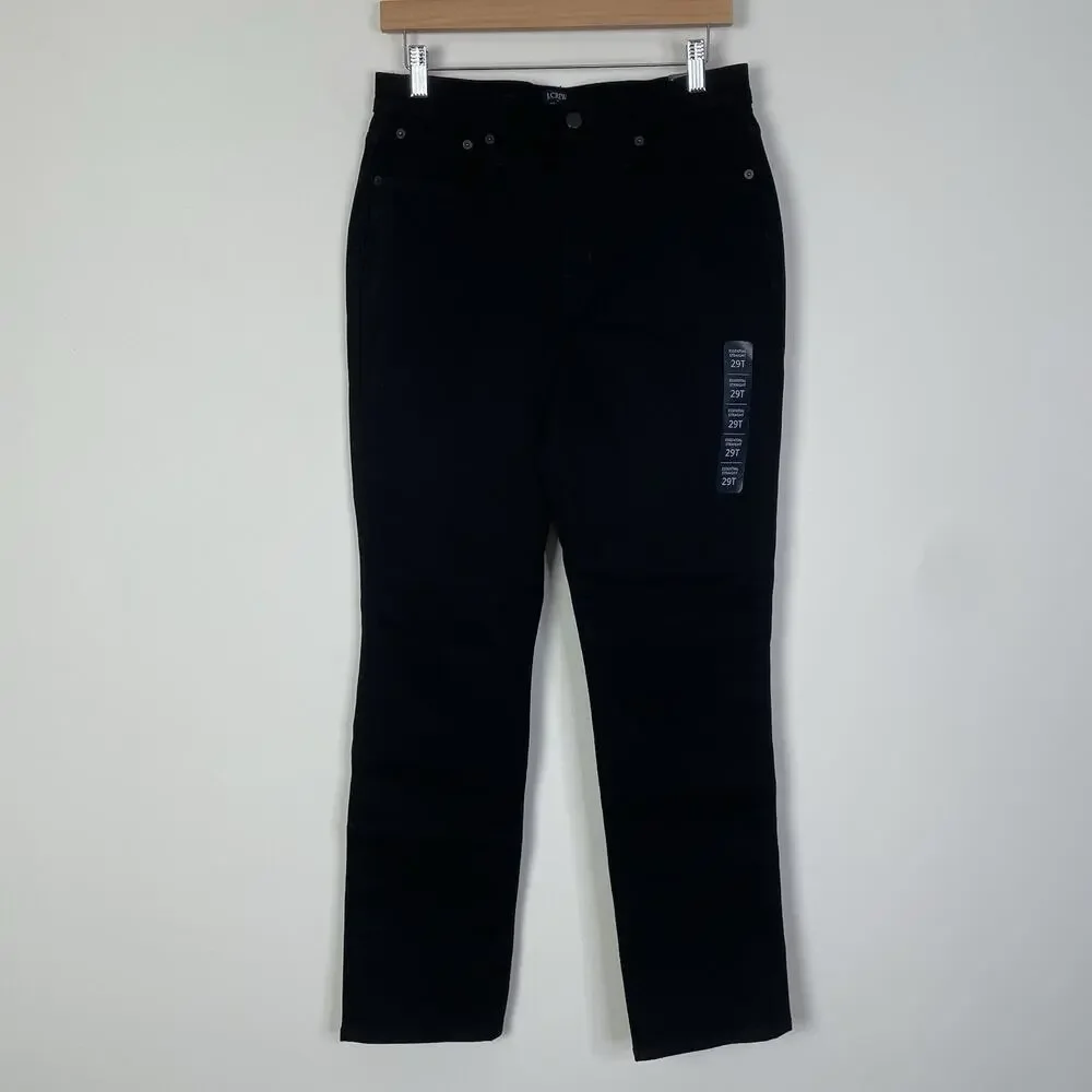J. Crew Factory Tall Essential Straight Jean in All Day Stretch‎ 29T Black BT023