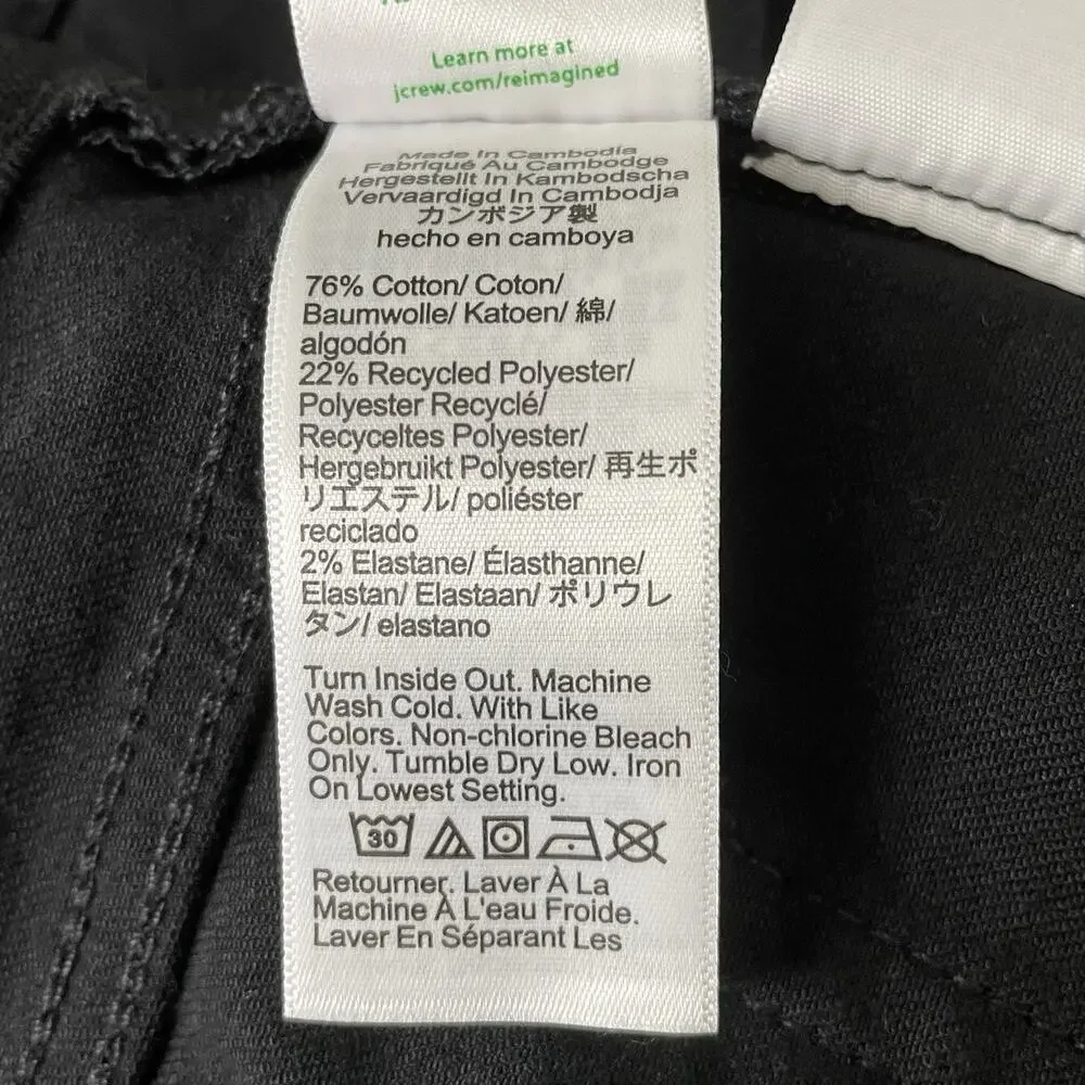 J. Crew Factory Tall Essential Straight Jean in All Day Stretch‎ 29T Black BT023
