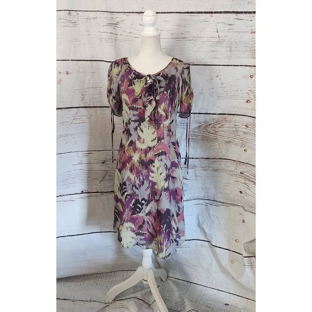 Sundance Urban Jungle Short Sleeve Silk‎ Dress Size XS
