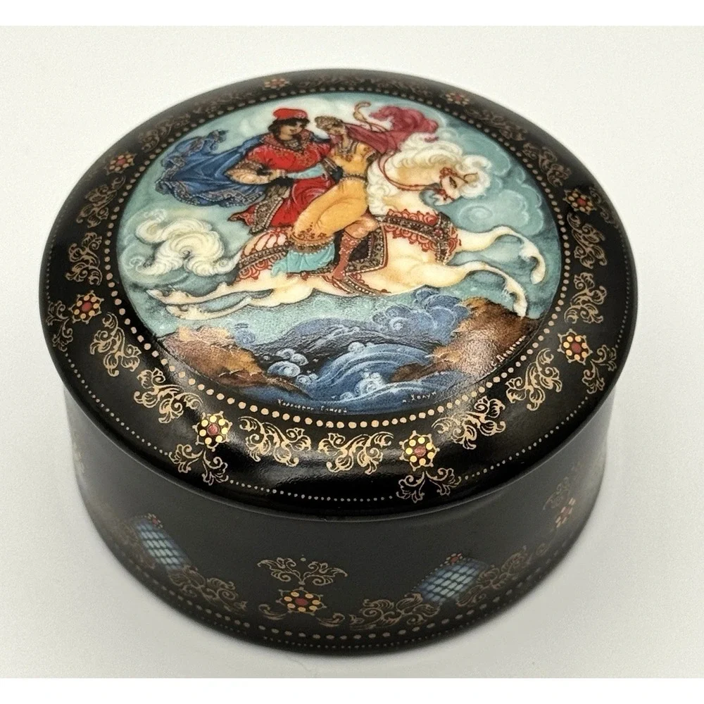 1990 Kholui Russian Musical Trinket Box Tsarevna Elisei Folk Tale Ltd Ed