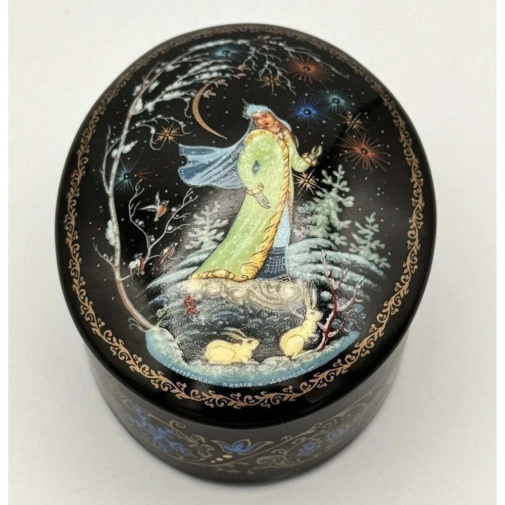 1991 Kholui Russian Musical Trinket Box Snow Maiden Nikolai Denisov Ltd Ed