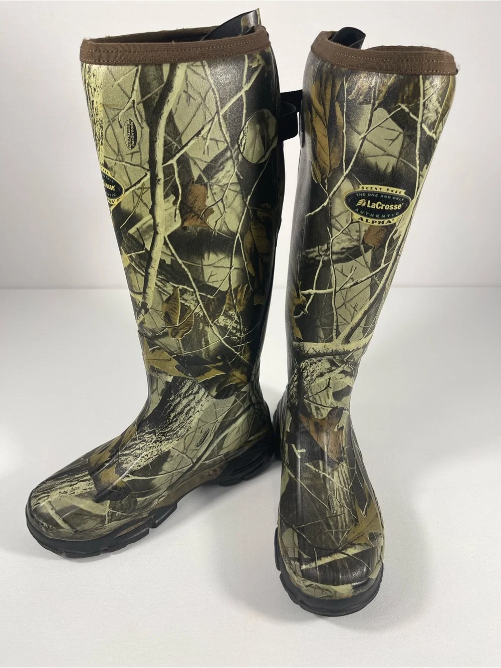 LaCrosseAuthentic Alpha Hunting Boots Mens Sz8 Brn Realtre Camo Scent Free # 262