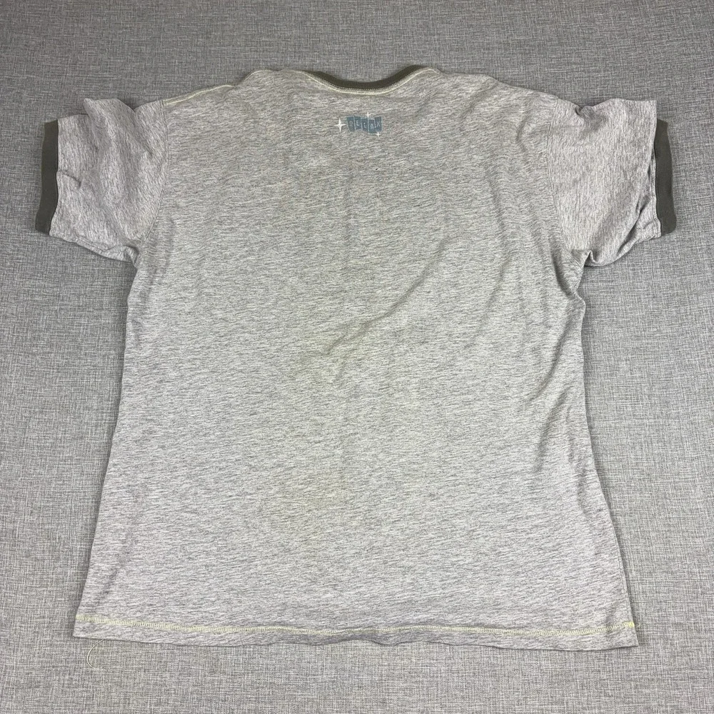 Tommy Bahama Shirt Mens L Gray Lounge Lizard Graphic Ringer Tee Tagless Jersey