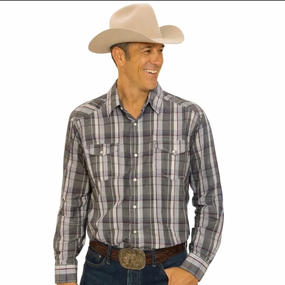 GPH Supply Co Plaid Western Shirt Mens Large Snap Button Cowboy Workwear