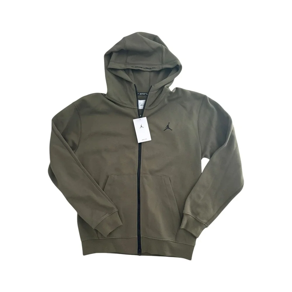 Nike Jordan Sport Full Zip Hoodie Olive Green Activewear‎ Jacket Mens Small NWT