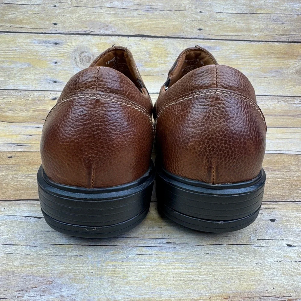 Gravity Defyer Mens Brown Leather Slip On Loafers Comfort Shoes Size 11.5‎ Wide