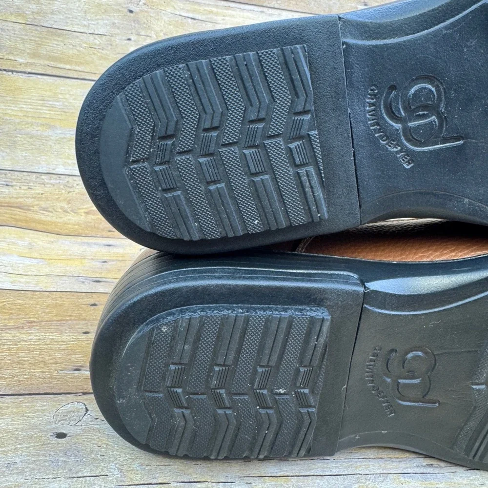 Gravity Defyer Mens Brown Leather Slip On Loafers Comfort Shoes Size 11.5‎ Wide