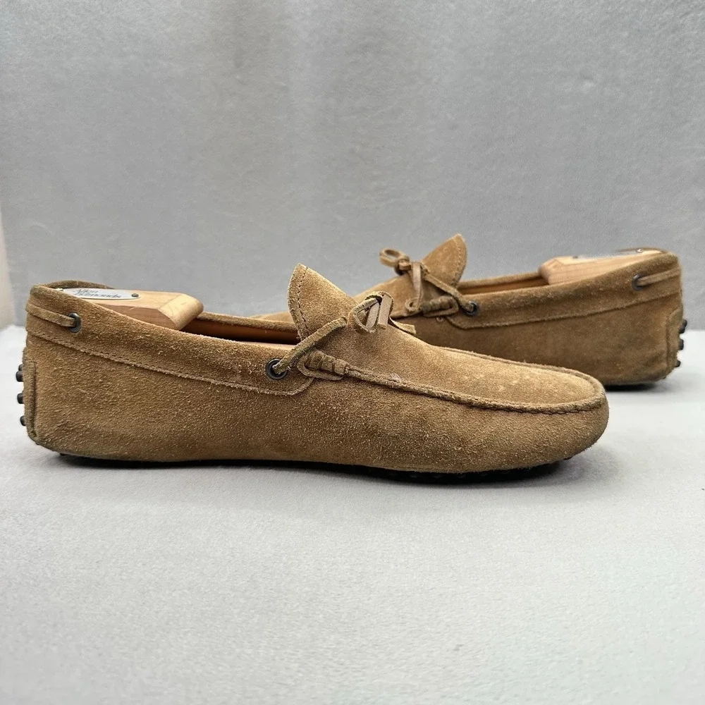Mens 8.5 / UK 7.5 TOD'S Gommino Driving Loafers Brown Suede Moccasin Tods Shoes