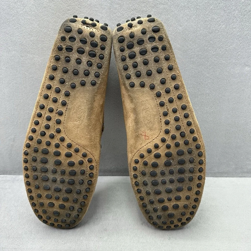 Mens 8.5 / UK 7.5 TOD'S Gommino Driving Loafers Brown Suede Moccasin Tods Shoes