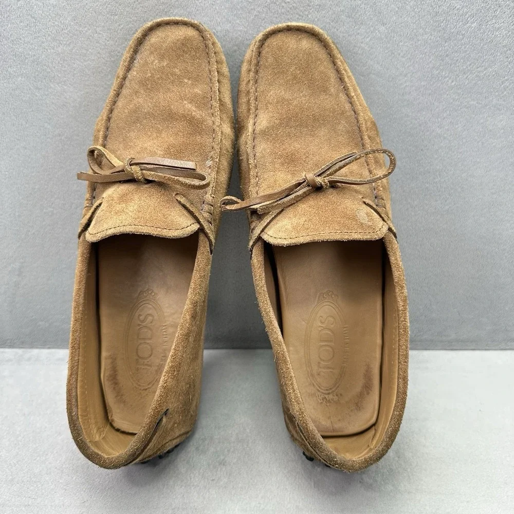Mens 8.5 / UK 7.5 TOD'S Gommino Driving Loafers Brown Suede Moccasin Tods Shoes