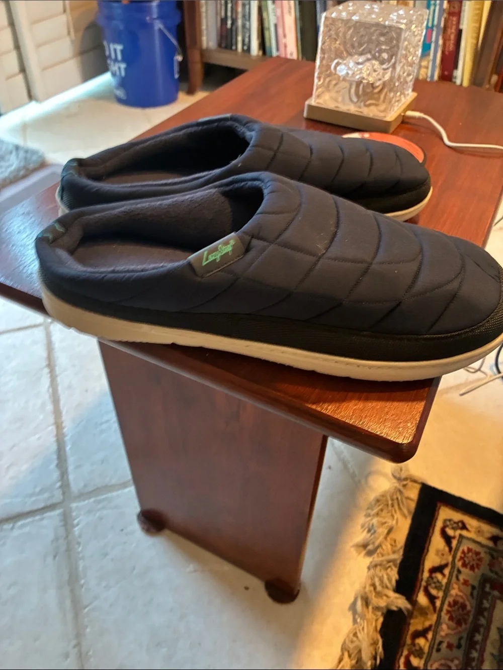 Quilted Slip-On Men's Mule - Navy