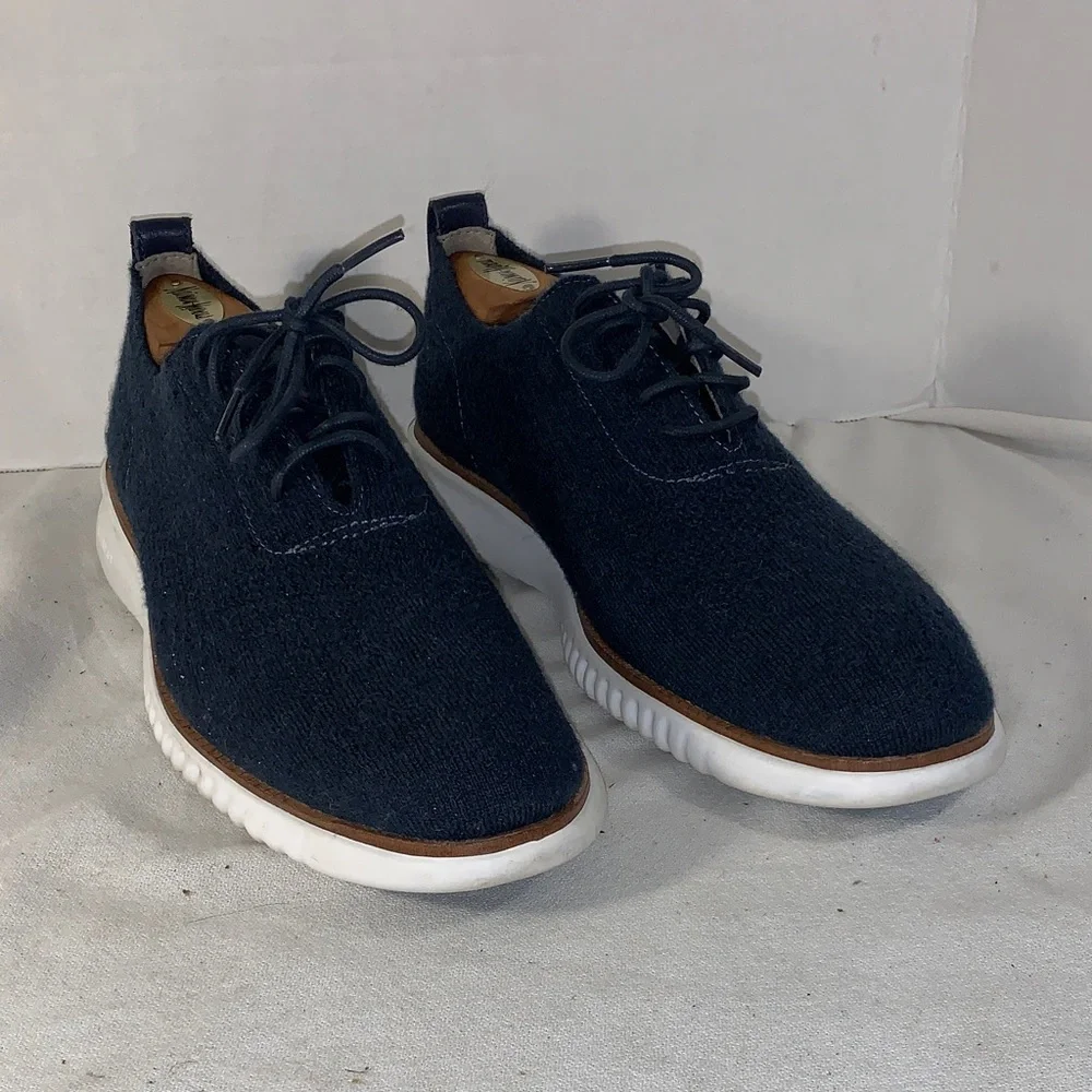 Cole Haan Men's 2.Zerogrand Navy Knit Lace-Up Casual Sneakers