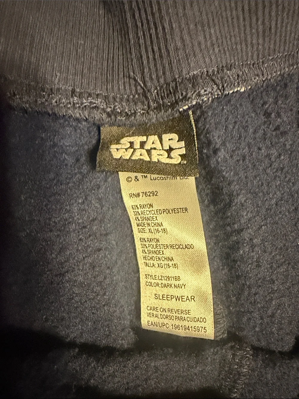 Star Wars cozy navy