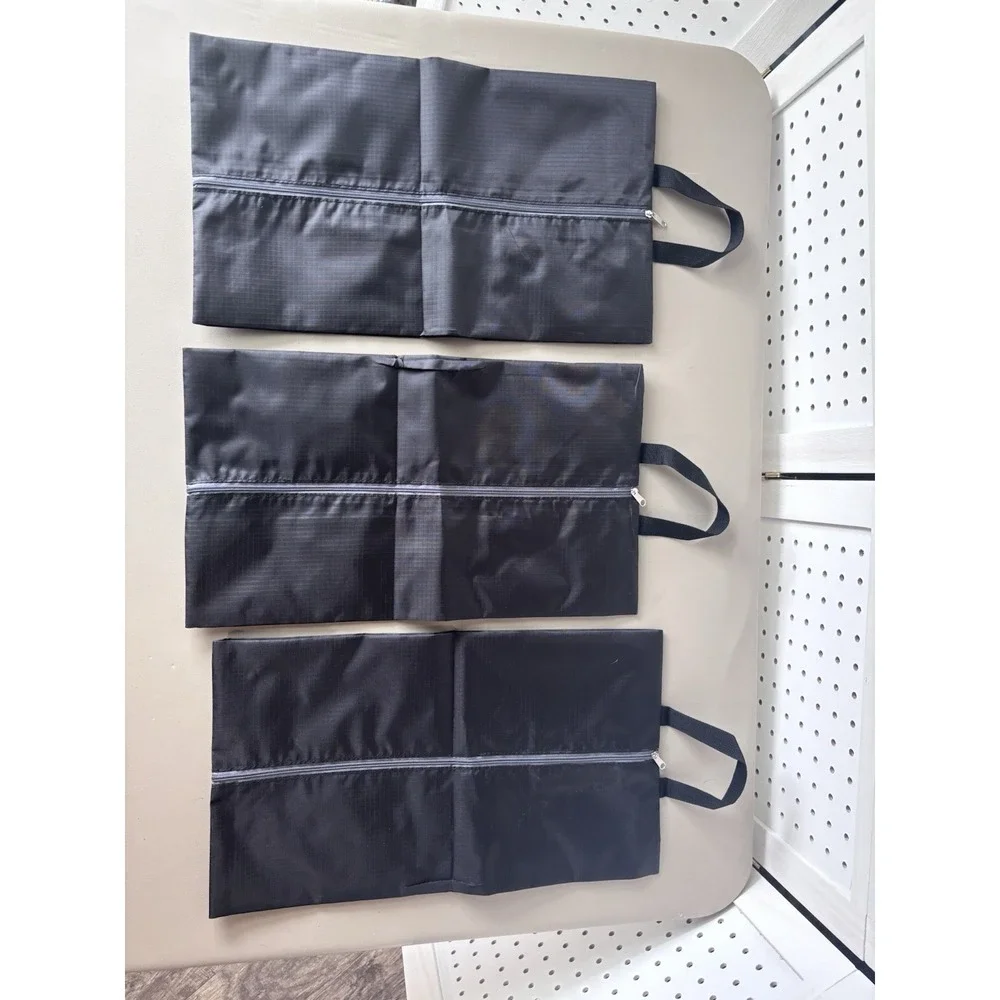 Lot/3‎ Travel Shoe Protector Bags Black Zip Closure Luggage