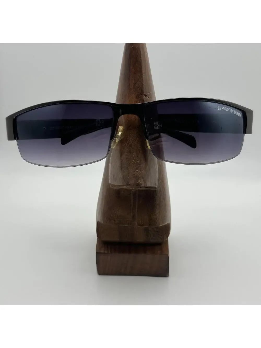 Emporio Armani Black Semi-Rimless Sunglasses