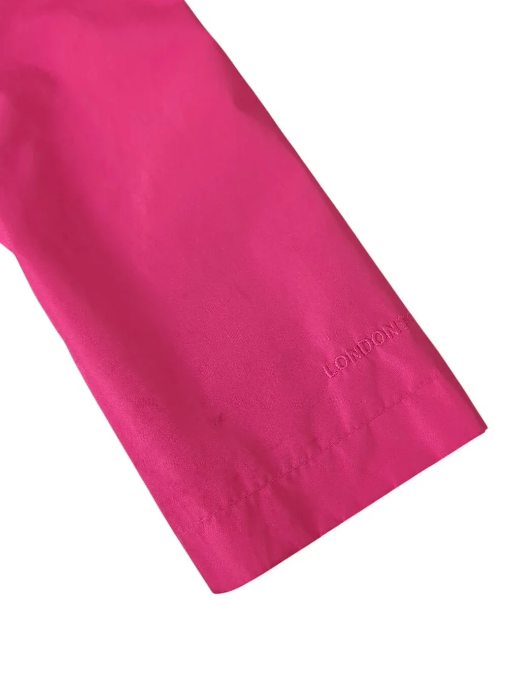London Fog Girls Vibrant Pink Hooded Button Front Rain Jacket Size S/7/8