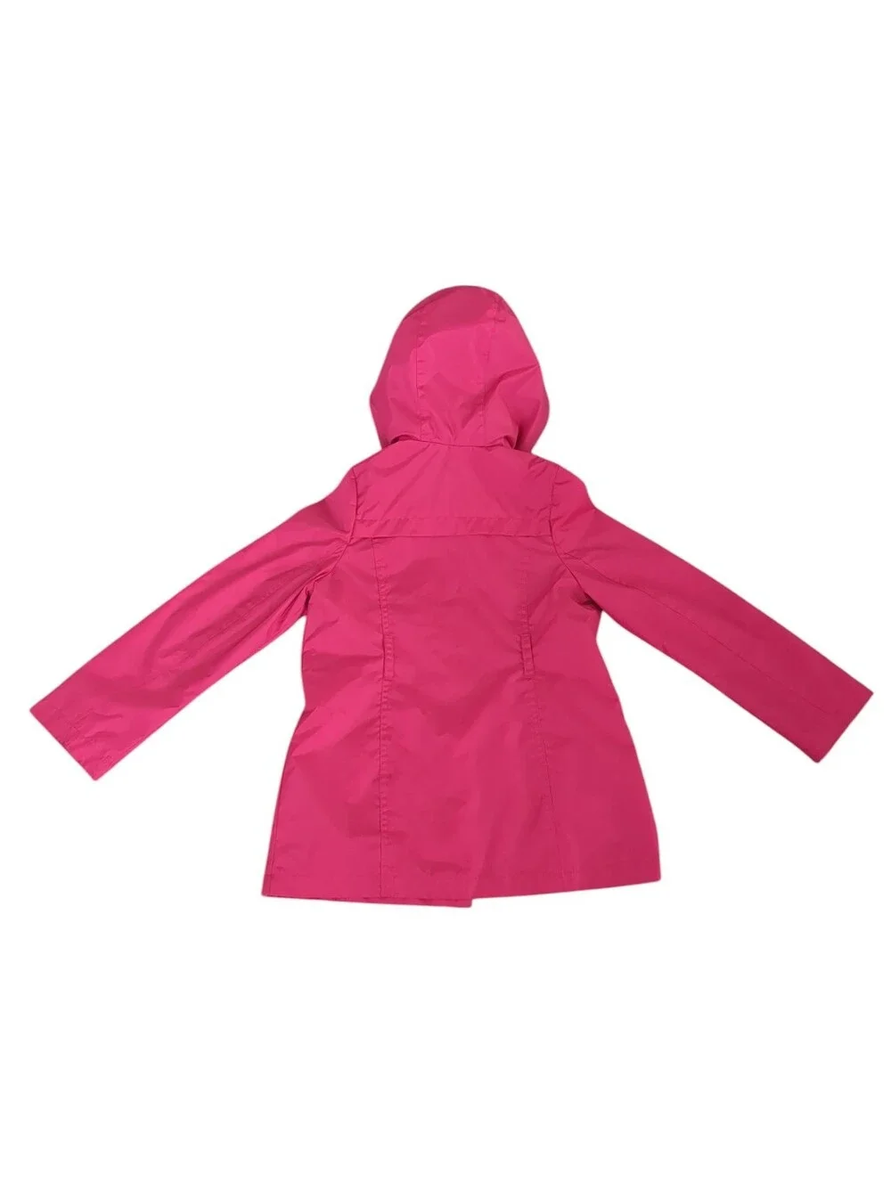 London Fog Girls Vibrant Pink Hooded Button Front Rain Jacket Size S/7/8