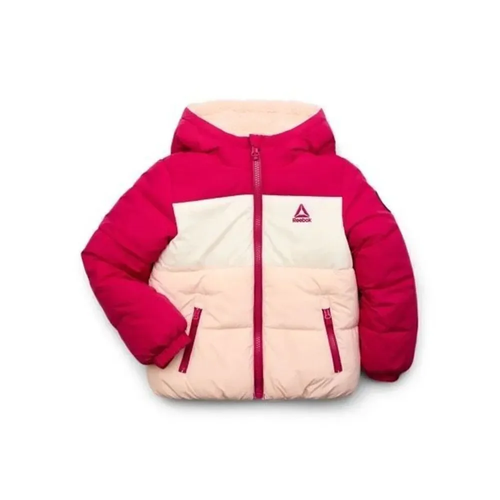 Reebok Girls Reversible Colorblock Puffer Jacket, New size 14-16