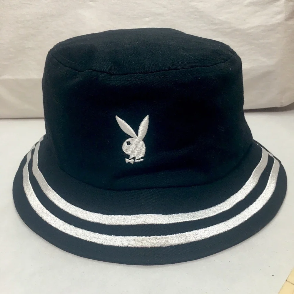 Playboy Bunny Bucket Hat Black White Logo  Unisex