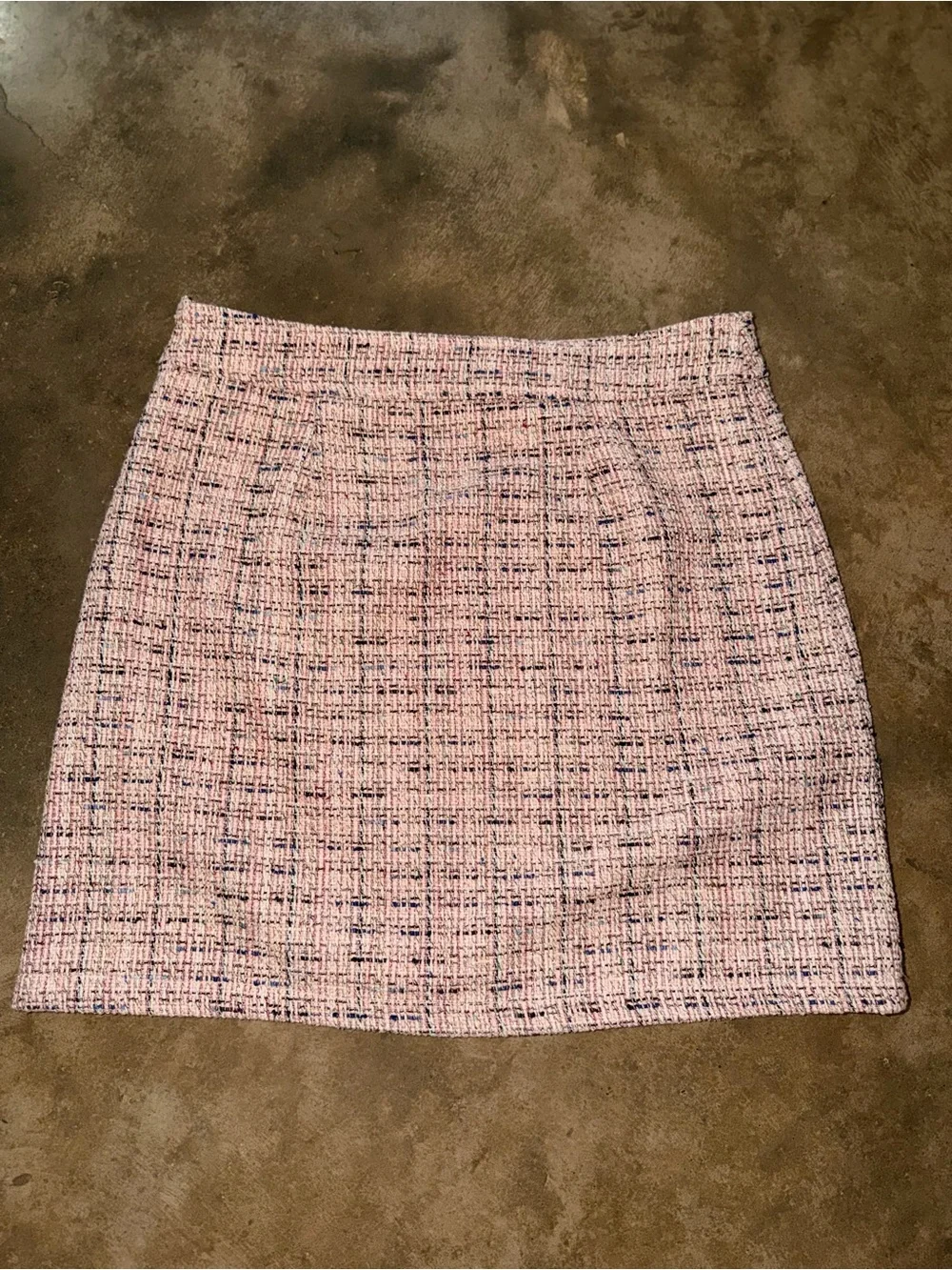 LOFT Pink Tweed Mini Skirt Size 6 Boucle Lined Career Classic Preppy