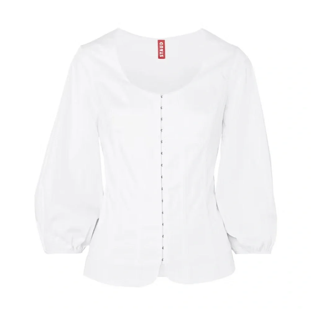STAUD Cardinale Stretch-Cotton Poplin Blouse