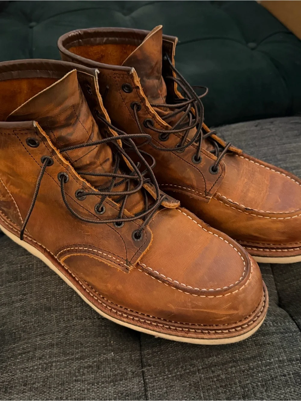 Red Wing Moc Toe Work Boots Copper R&T 11.5 D
