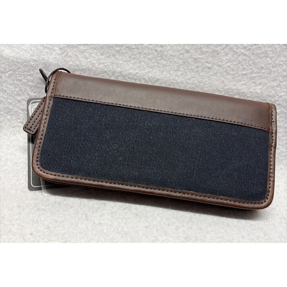 Callaway Passport Holder NWT Leather Cotton RFID Protector Travel Wallet