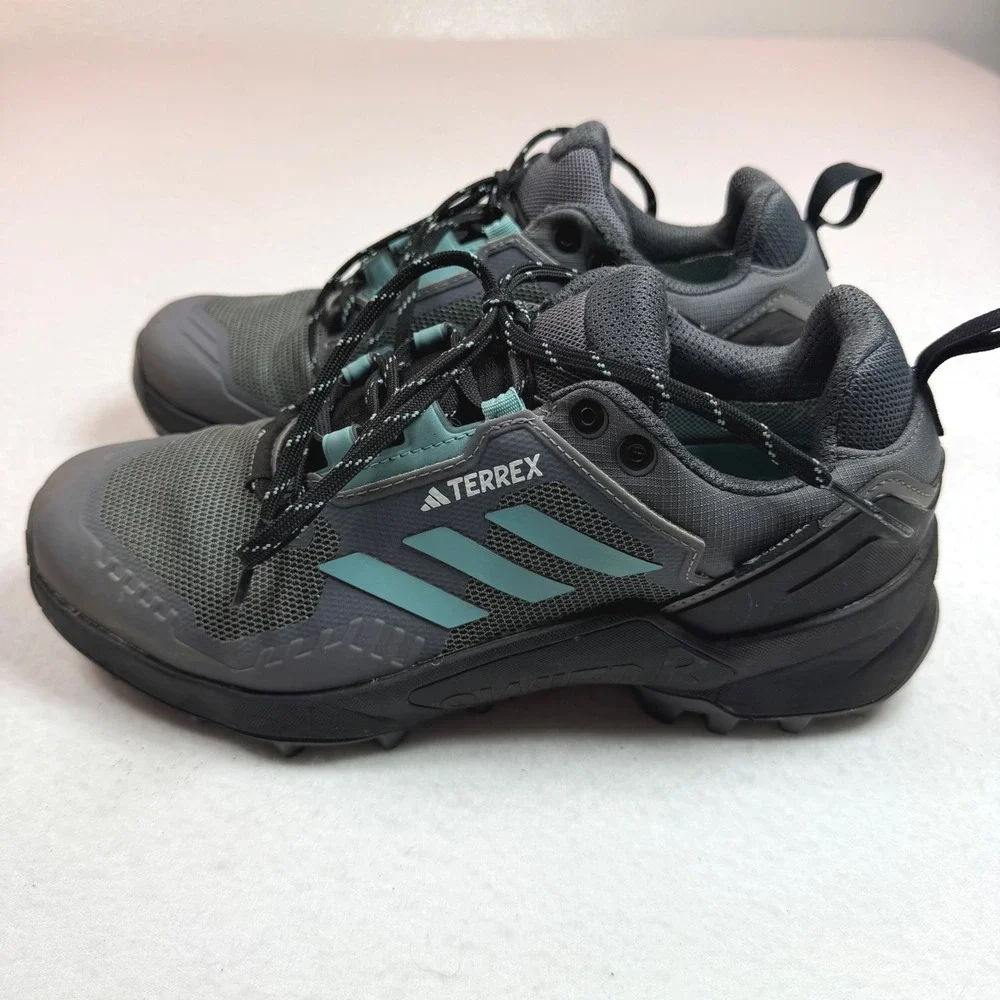 Adidas Terrex Swift R3 Gore-Tex Hiking Shoes Grey Teal Mens Trail Sneakers