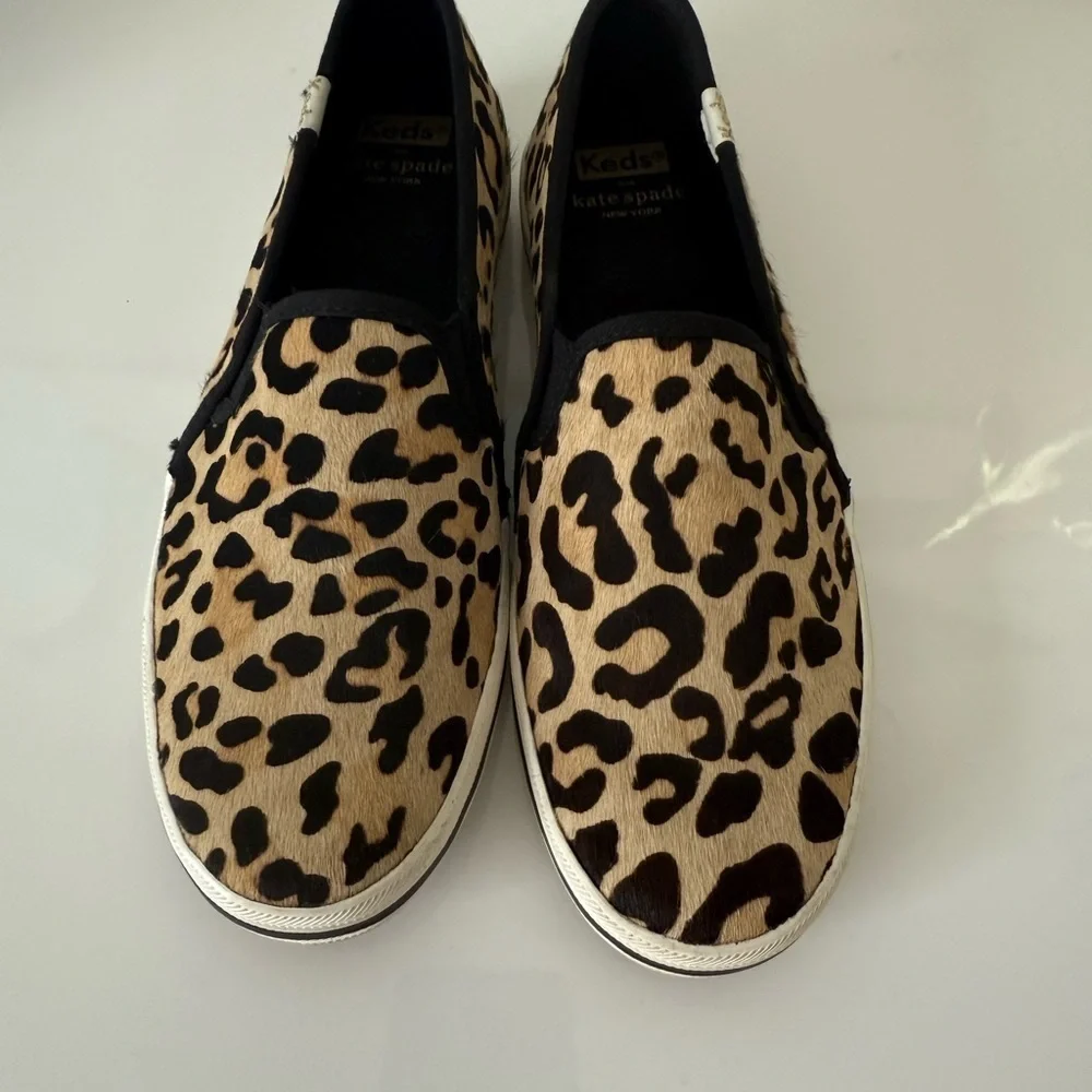 Kate Spade Leopard Print Calf Hair Loafers Size 6.5 NWOB