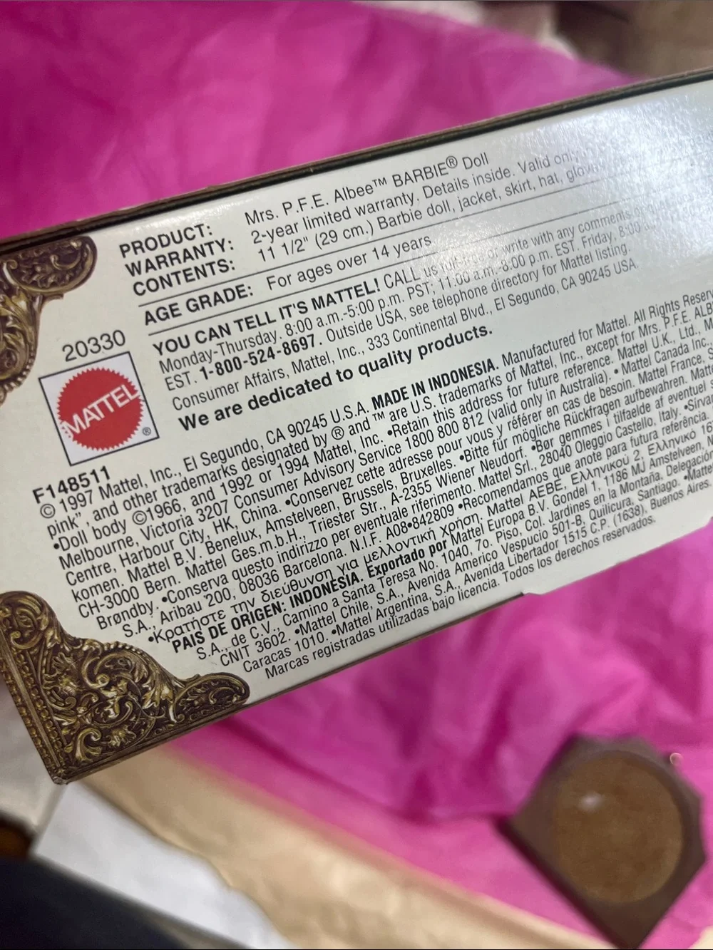 Mattel printed avon