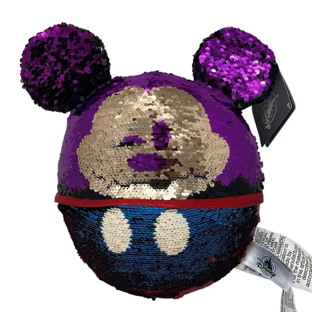 Disney Parks Plush Exclusive‎ Mickey Mouse Flip Sequin Ball 11” Colorful Novelty