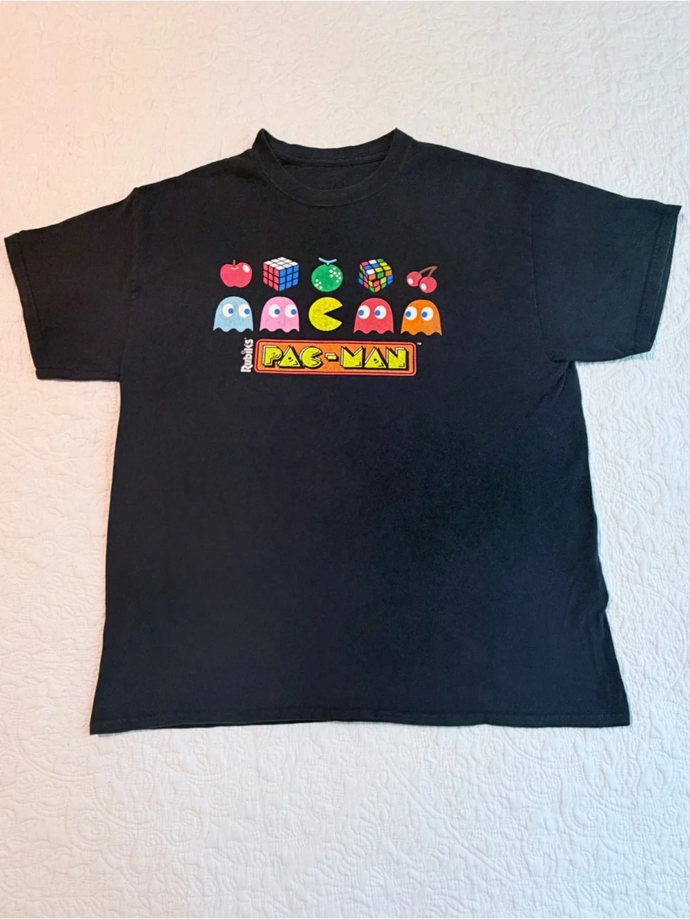 Brisco Brands | Rubik’s Pac-Man | Black Graphic T Shirt | Size XL