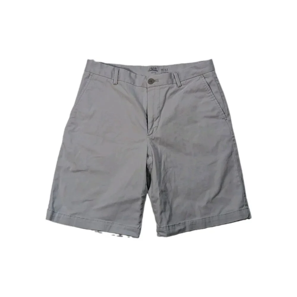 IZOD - Men's Saltwater Stretch Chino Shorts - White Color - Size 30 x 9.5