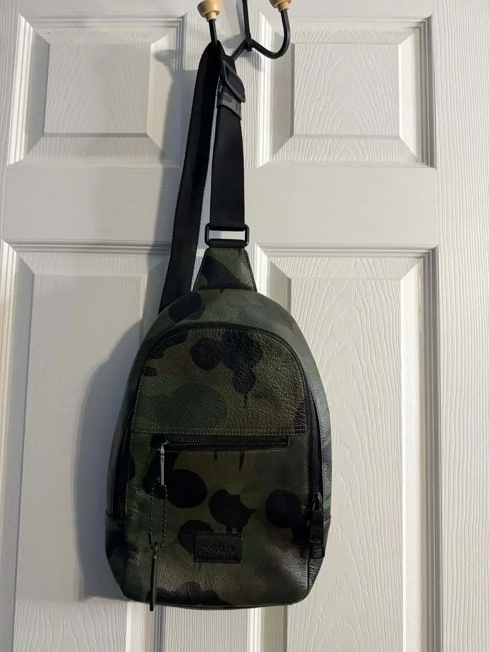 COACH Campus Pack in Printed Pebble Leather Green Camo