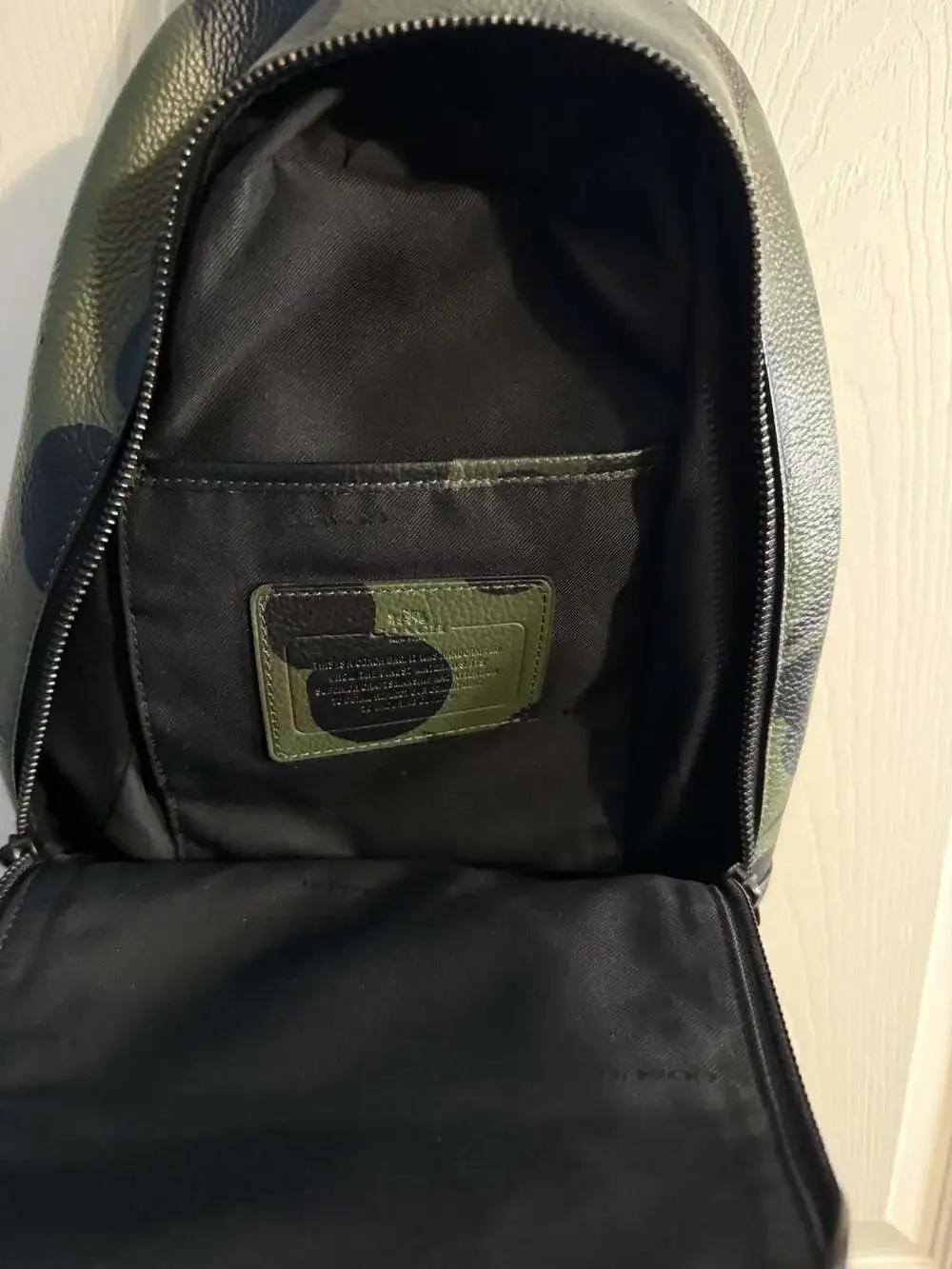 COACH Campus Pack in Printed Pebble Leather Green Camo