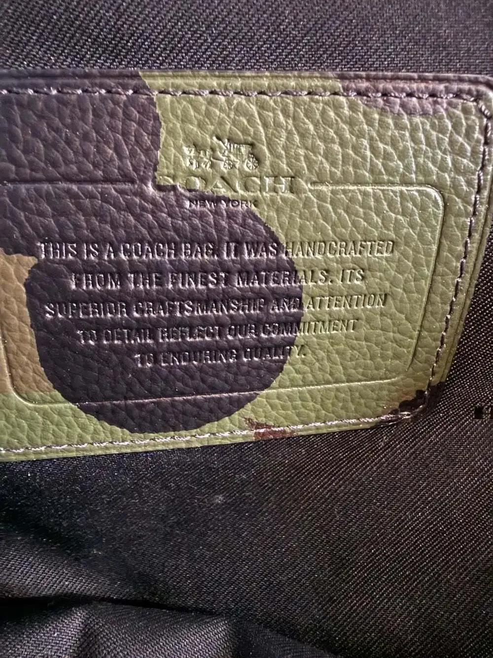 COACH Campus Pack in Printed Pebble Leather Green Camo