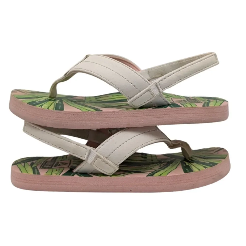 Reef Pink Palm Print Kids Ahi Sandal Size 9 Toddler