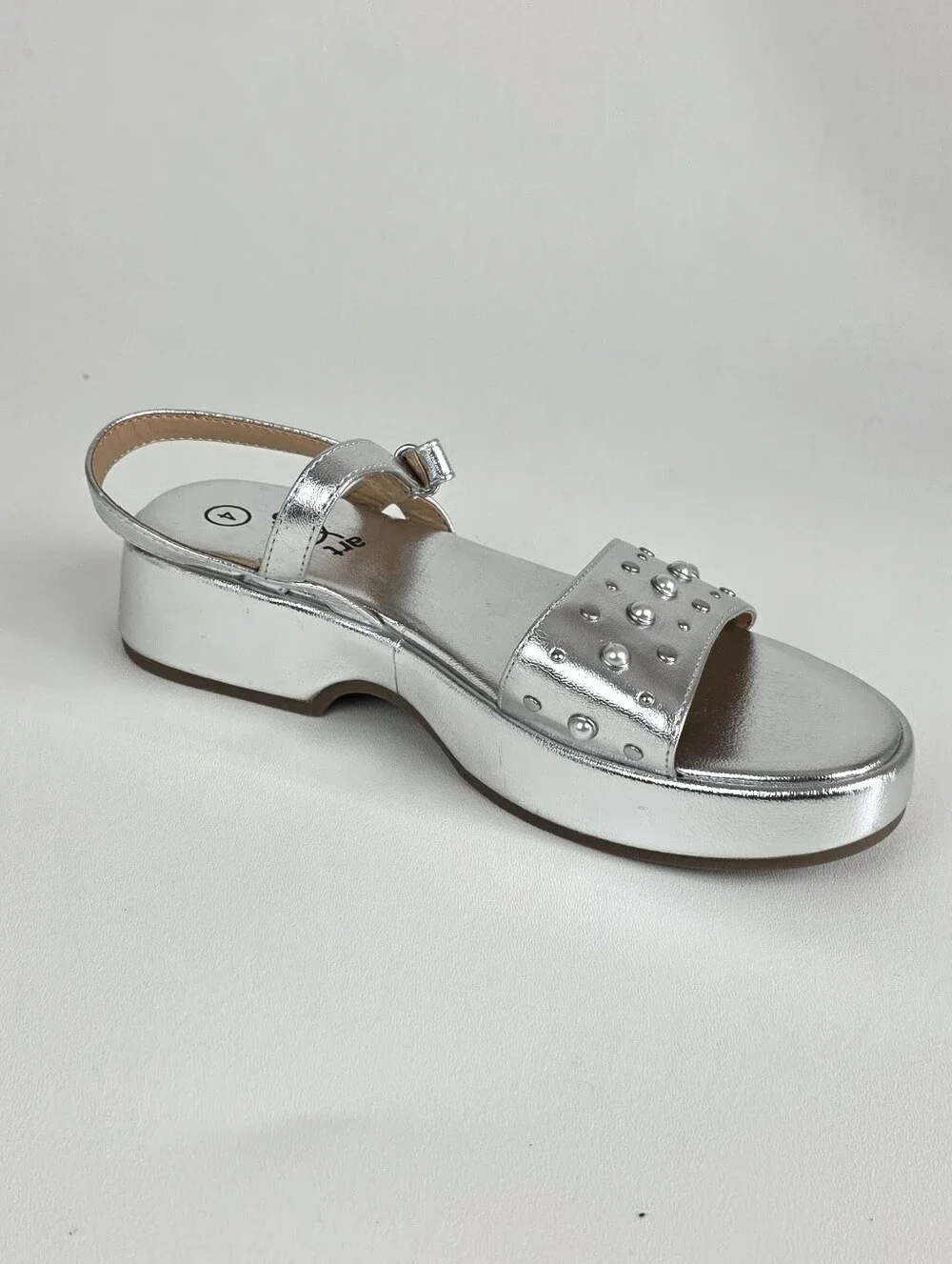 Art class Girls Silver Studded Ankle-Strap Sandals!