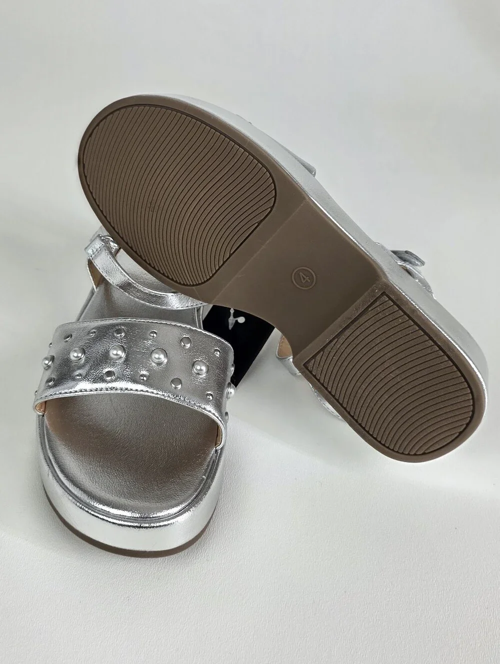 Art class Girls Silver Studded Ankle-Strap Sandals!