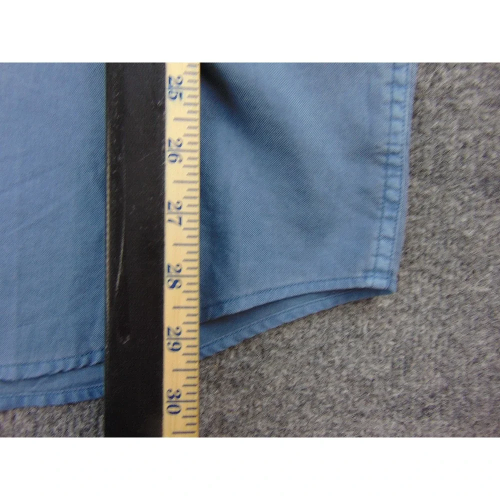 Banana Republic‎ Shirt Mens XL Slim Fit Blue Solid Short Sleeve Button Down