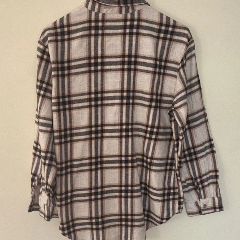 Old Navy Plaid Button Down Shirt - Black, Brown, White