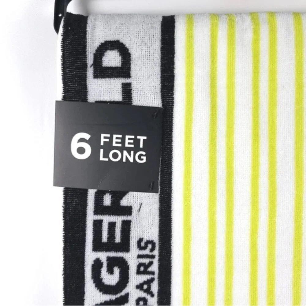 NWT KARL LAGERFELD LOGO TUNIC Beach Towel 36 in X 72 in 6 FEET LONG 100% Cotton‎