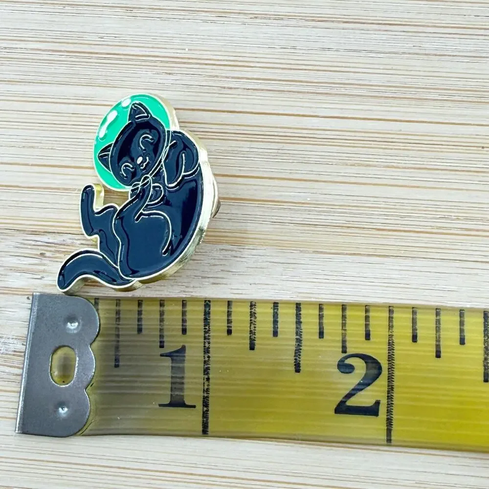 Black Cat Astronaut Soft Enamel Pin