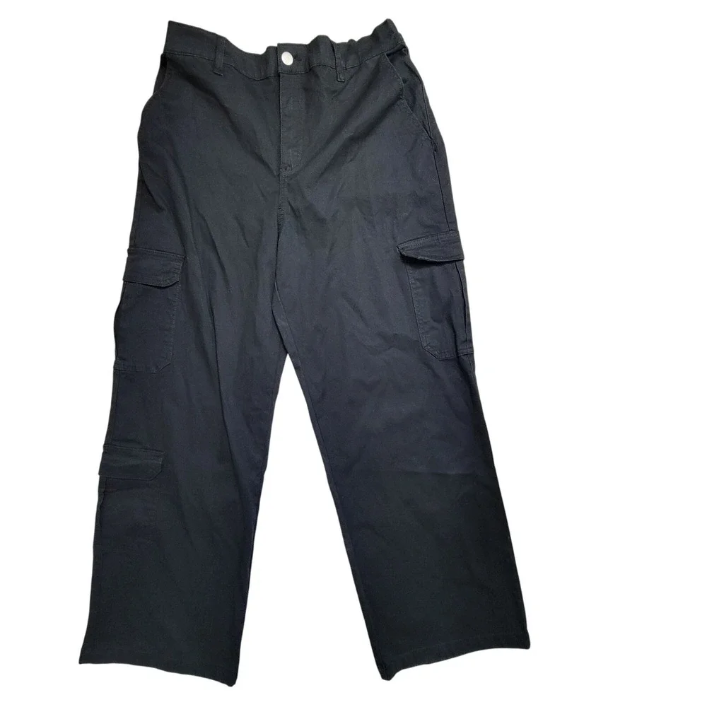Forever 21+ Womens Black Plus Size 0X Long‎ Woven Cargo Pants With Pockets