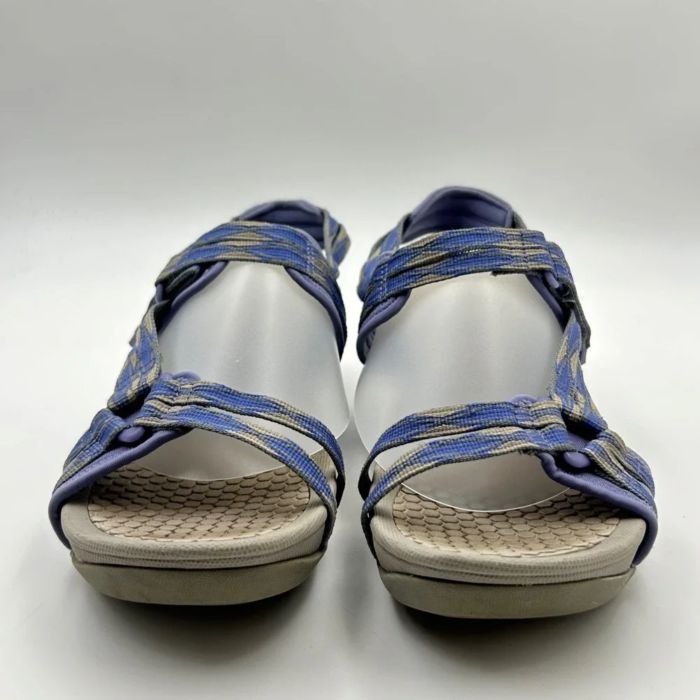 Baretraps‎ Sport Sandals Women 10 Blue Tan Strappy Rebound Comfort Gorpcore